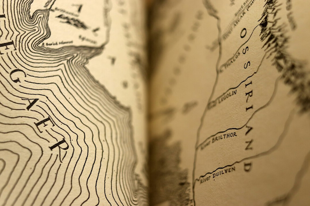 Vintage map spread on a table